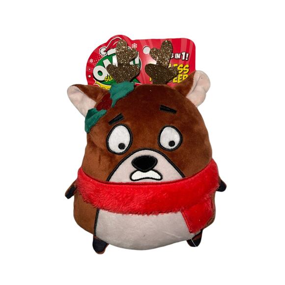 OMG! Surprise Restless Reindeer 2 in 1 Dog Toy Plush Chew Christmas Holiday - Picture 2 of 3